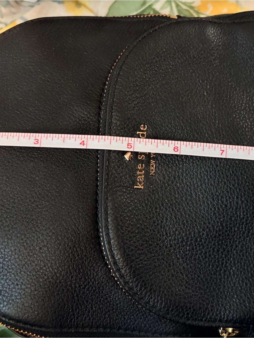 kate spade black leather mini backpack with gold logo - Picture 5 of 7